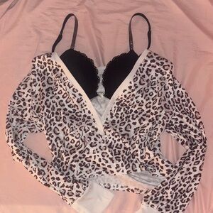 Edikted Leopard Print Long Sleeve Top